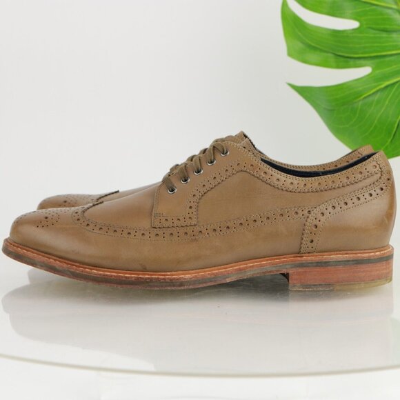 Cole Haan Mens Modern Classics Oxford Size 13 M Tan Leather Wingtip Dress Shoe - Picture 7 of 12